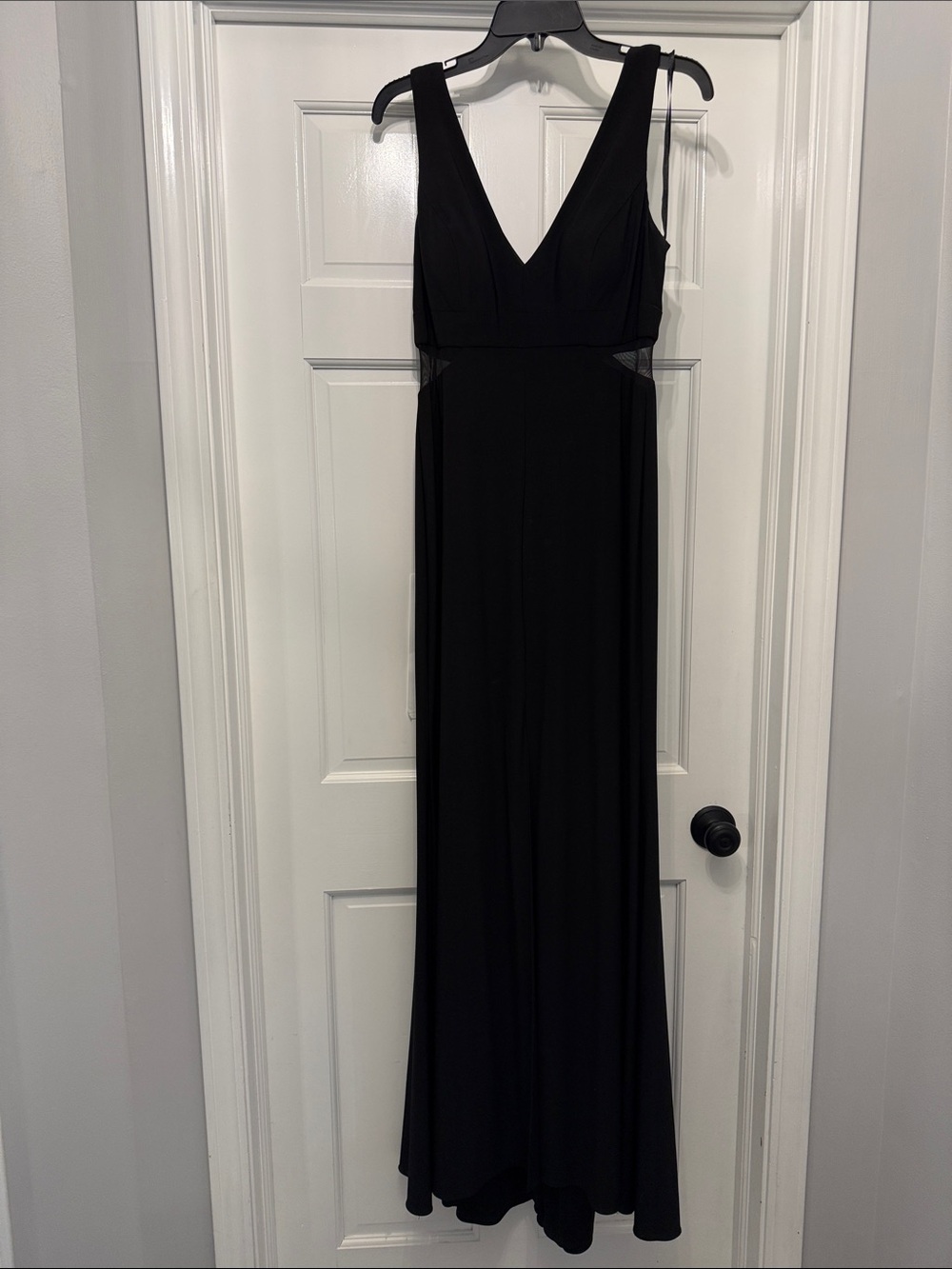 Xscape Black V-Neck Maxi Evening Gown